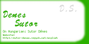denes sutor business card